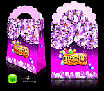 婚宴情人节糖果礼品包装 粉色花朵