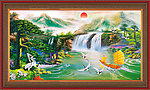 油画 迎客松