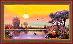 油画 漂亮的田园油画