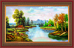 油画 漂亮的风景油画