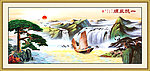 油画风景 山水画 迎客松