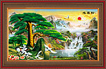 油画 迎客松