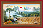 油画 迎客松