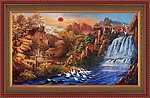 油画 漂亮的山水油画