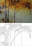 竹报平安矢量雕刻图