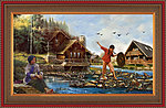 油画 山村油画
