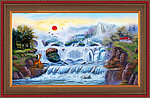 油画 漂亮的山水油画