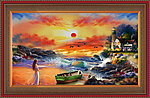 油画 美丽的海边