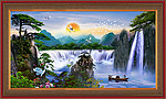 山水风景 聚宝盆山水画