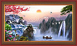 山水风景 聚宝盆山水画