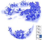 蓝彩流水风景图(通道分层)