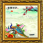 花鸟画 孔雀 牡丹 鲤鱼