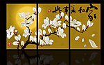 玉兰花三联画