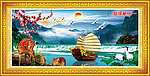 风景 山水 一帆风顺 山水画