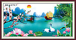 山水画 风景画 桂林山水 一帆风顺