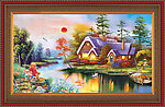 油画 漂亮的风景油画