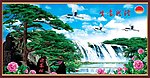 迎客松 山水风景 松鹤延年