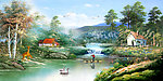 油画 漂亮的风景油画