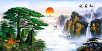 油画 迎客松