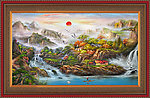 油画 漂亮的山水油画