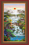 油画 聚宝盆山水油画