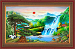 油画 聚宝盆山水油画