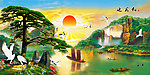 油画 迎客松