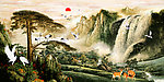 油画 迎客松