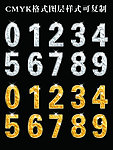金银质感数字