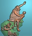 精雕图 十八罗汉挂件之八