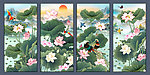 荷花条屏