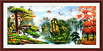 迎客松 油画