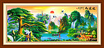 迎客松 油画