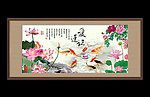 荷花鱼乐图装饰画
