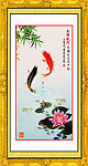鱼跃龙门 国画