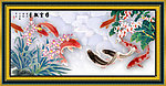 兰花九鱼图