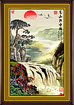 国画 瀑布