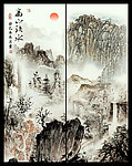 移门 山水国画
