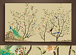 无框画 花鸟画 背景