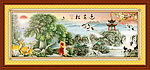 国画 黄山迎客松