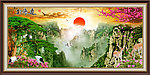 日出 黄山迎客松