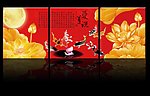 荷花九鱼图