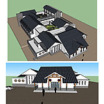 中式会所SU建筑模型