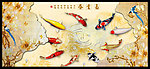 艺术玻璃 富贵有余图