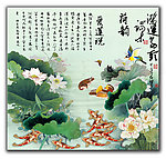 荷花国画