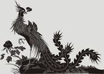 凤凰 牡丹 假山