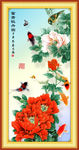 牡丹鲤鱼图