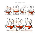 可爱兔子卡通造型矢量