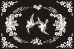 花鸟 喜鹊 玫瑰 成双