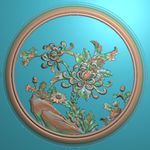 山菊花精雕灰度